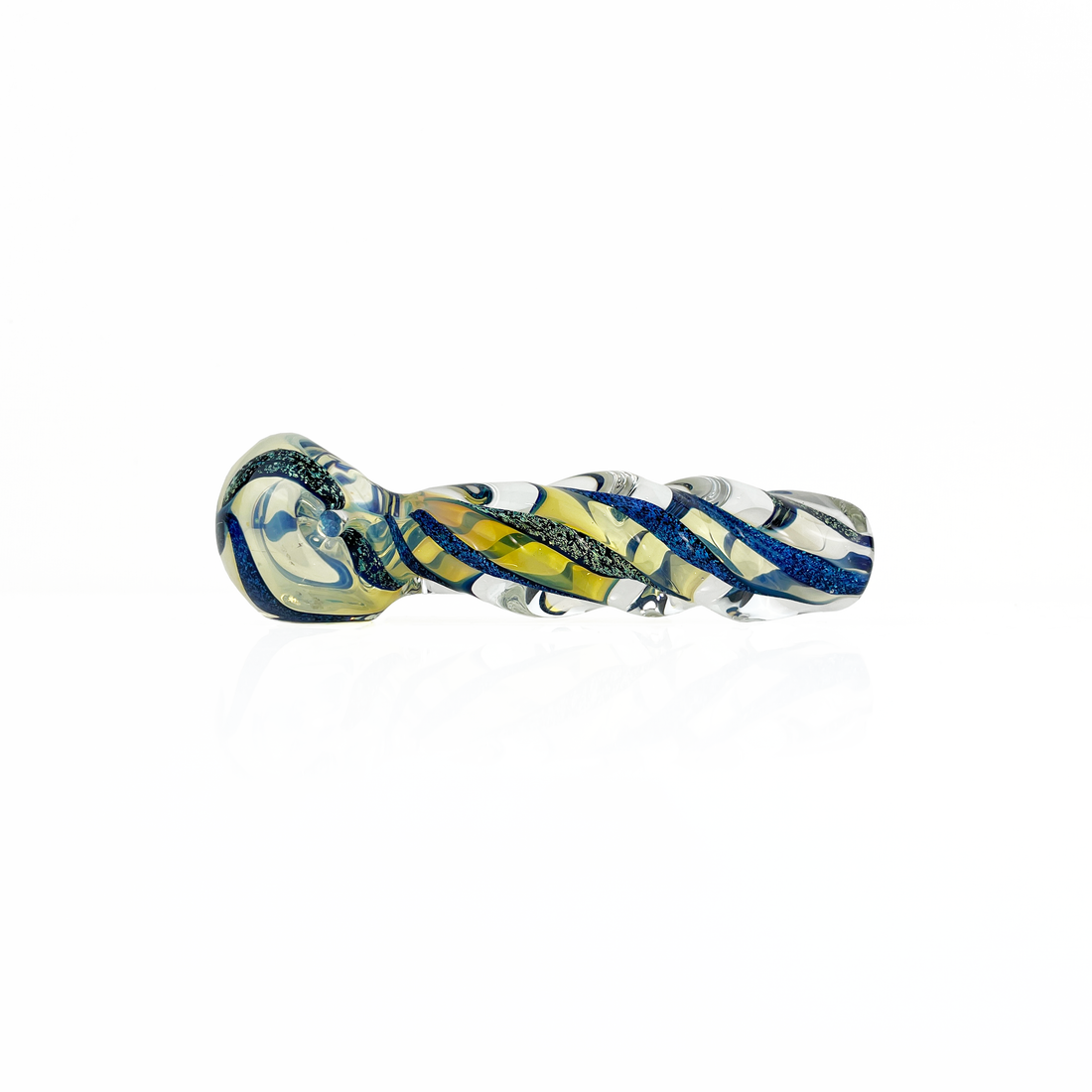 humboldt glass studio 4 inch borosilicate glass silver fumed dichro twist design hand pipe bliss shop chicago 