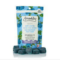 smokiez delta 9 thc indica blue raspberry fruit chews bliss shop chicago