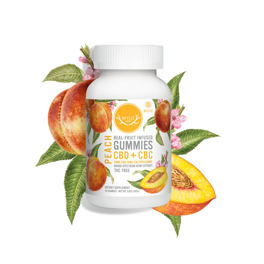 CBD + CBC Peach Gummies For Mood