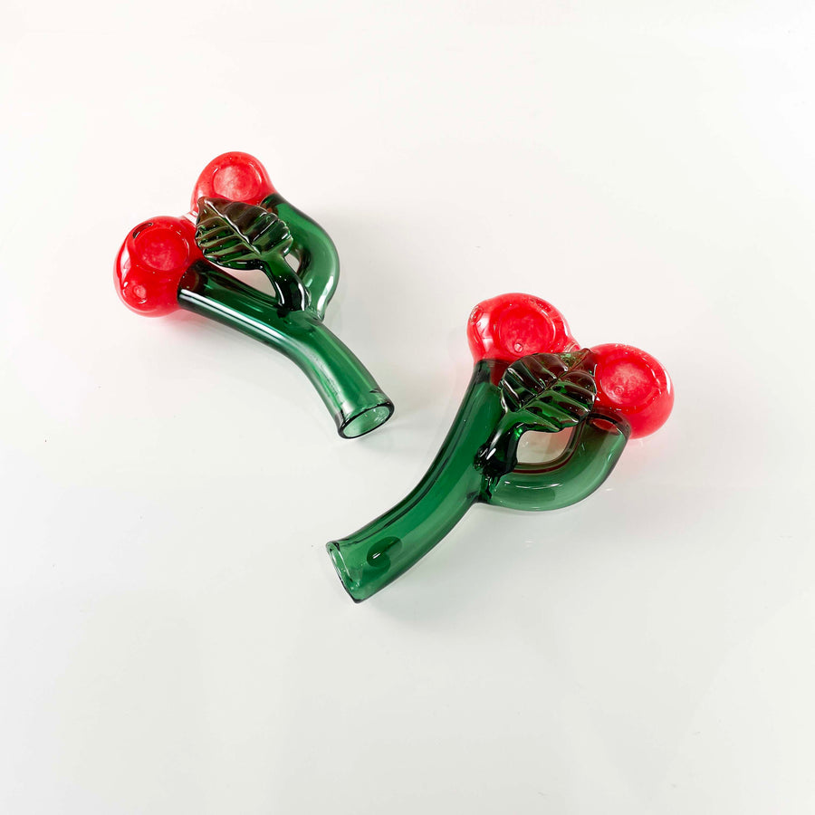 double bowl cherry glass pipe bliss shop chicago